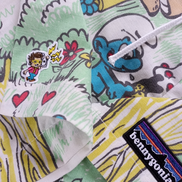 Custom Reworked Vintage SMURFS Shorts Bennygonia - Picture 9 of 12